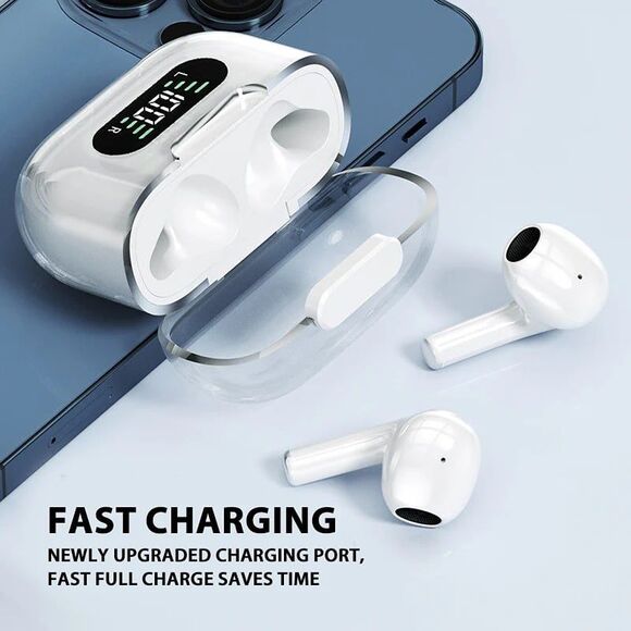 M16 Pro Bluetooth Headset - White Earbuds with Mic and Touch Control - Picture 6 of 7